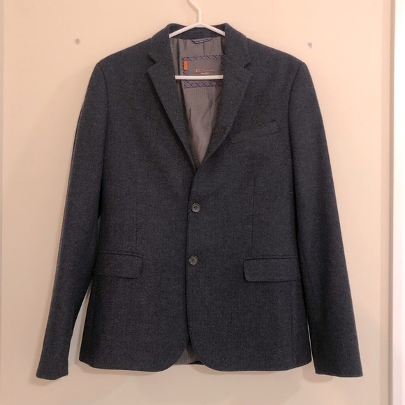 Ben Sherman Men’s Navy Chevron Pattern Blazer (S) - Picture 1 of 4